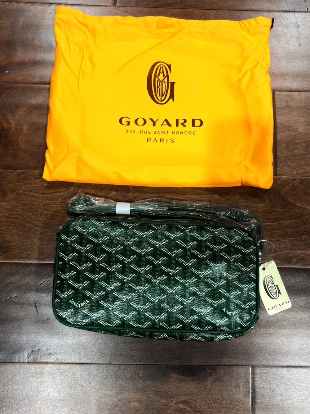 Goyard Dark Green Goyardine Crossbody Pouch